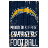 Los Angeles Chargers Sign 11x17 Wood Proud to Support Design-0