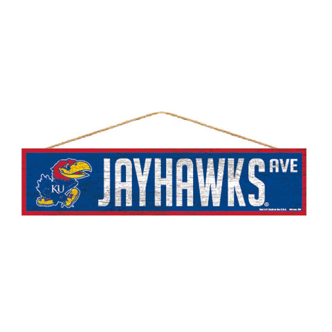 Kansas Jayhawks Sign 4x17 Wood Avenue Design-0