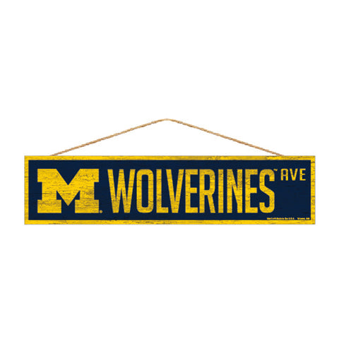 Michigan Wolverines Sign 4x17 Wood Avenue Design-0