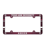 Texas A&M Aggies License Plate Frame Plastic Full Color Style-0