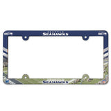 Seattle Seahawks License Plate Frame Plastic Full Color Style-0