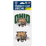 Ohio Bobcats Decal 4x4 Perfect Cut Set of 2 Special Order-0