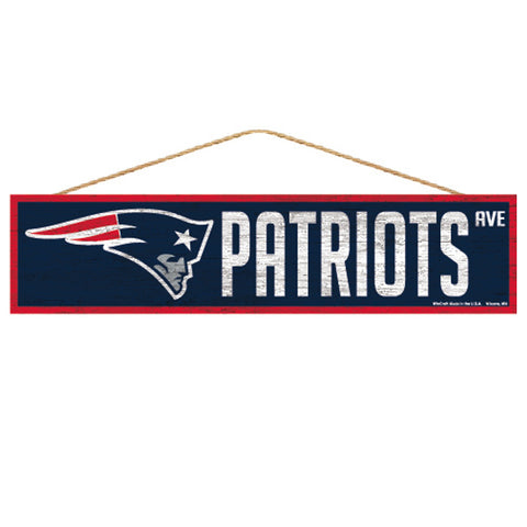 New England Patriots Sign 4x17 Wood Avenue Design-0