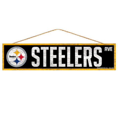 Pittsburgh Steelers Sign 4x17 Wood Avenue Design-0