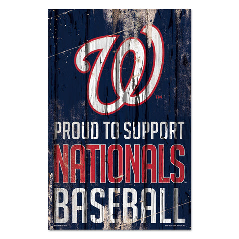 Washington Nationals Sign 11x17 Wood Proud to Support Design - Special Order-0