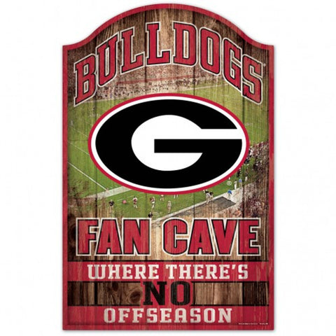 Georgia Bulldogs Sign 11x17 Wood Fan Cave Design - Special Order-0