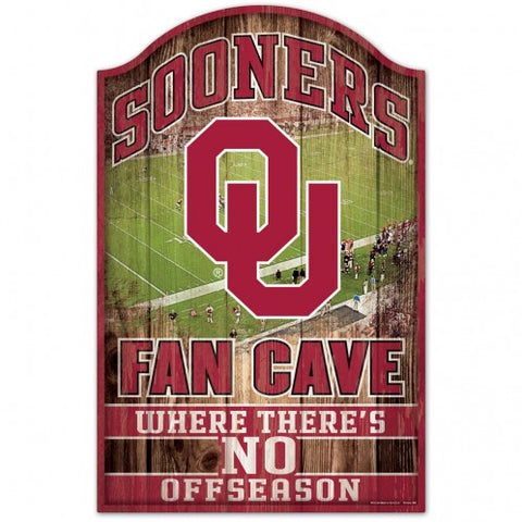 Oklahoma Sooners Sign 11x17 Wood Fan Cave Design - Special Order-0