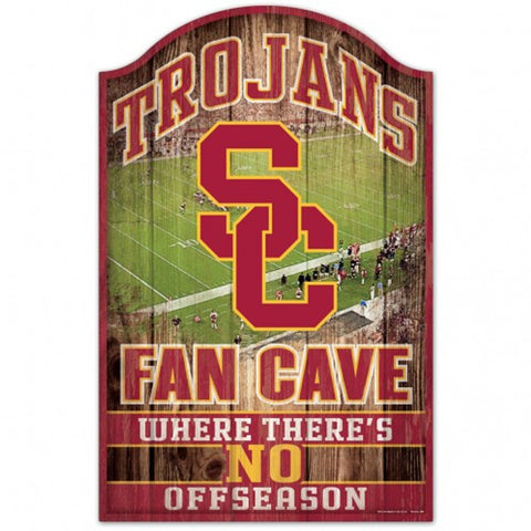 USC Trojans Sign 11x17 Wood Fan Cave Design - Special Order-0