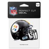 Pittsburgh Steelers Decal 4x4 Perfect Cut Color Helmet Design-0