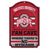 Ohio State Buckeyes Wood Sign - 11"x17" Fan Cave Design-0