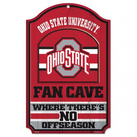 Ohio State Buckeyes Wood Sign - 11"x17" Fan Cave Design-0