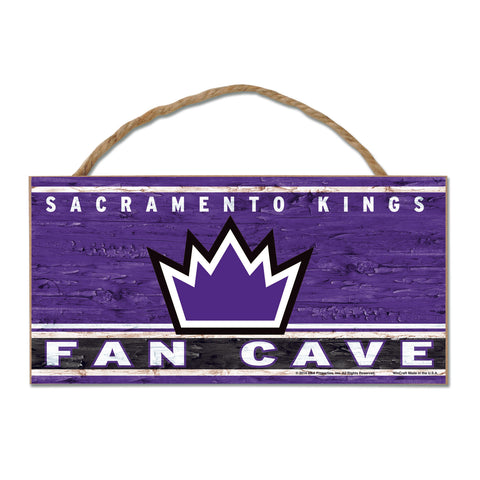 Sacramento Kings Sign Wood 5x10 with Rope Fan Cave-0
