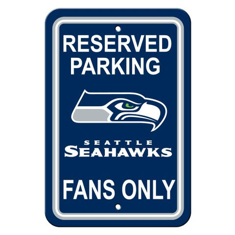 Seattle Seahawks Sign 12x18 Plastic Reserved Parking Style-0