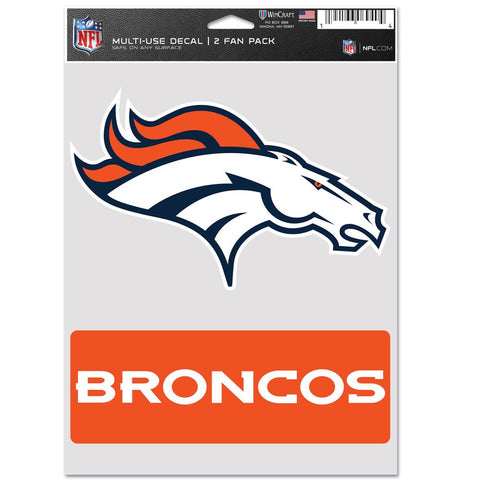 Denver Broncos Decal Multi Use Fan 2 Pack-0