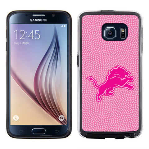 Detroit Lions Phone Case Pink Football Pebble Grain Feel Samsung Galaxy S6 CO-0