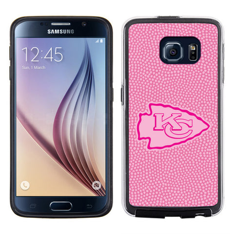 Kansas City Chiefs Phone Case Pink Football Pebble Grain Feel Samsung Galaxy S6 CO-0