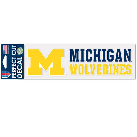 Michigan Wolverines Decal 3x10 Perfect Cut Wordmark Color-0
