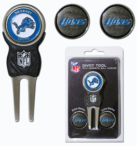 Detroit Lions Golf Divot Tool with 3 Markers-0