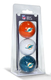 Miami Dolphins 3 Pack of Golf Balls-0