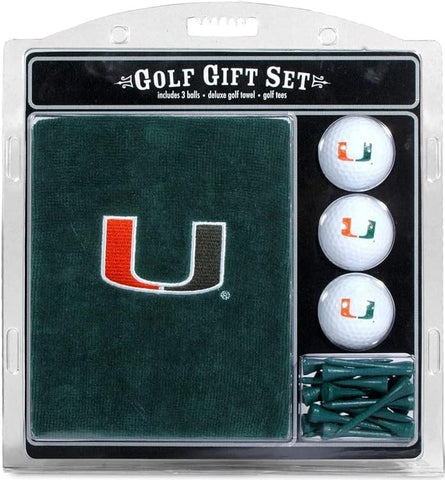 Miami Hurricanes Golf Gift Set with Towel-0