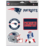 New England Patriots Decal Multi Use Fan 6 Pack-0