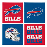 Buffalo Bills Coaster Set 4 Piece with Wood Caddy-0