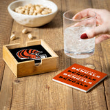 Cincinnati Bengals Coaster Set 4 Piece with Wood Caddy-3