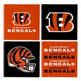 Cincinnati Bengals Coaster Set 4 Piece with Wood Caddy-1