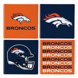 Denver Broncos Coaster Set 4 Piece with Wood Caddy-0