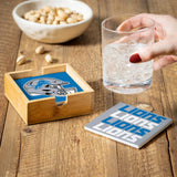 Detroit Lions Coaster Set 4 Piece with Wood Caddy-3