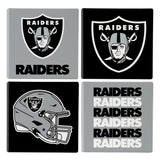 Las Vegas Raiders Coaster Set 4 Piece with Wood Caddy-2