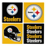 Pittsburgh Steelers Coaster Set 4 Piece with Wood Caddy-1