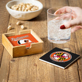Baltimore Orioles Coaster Set 4 Piece with Wood Caddy-0