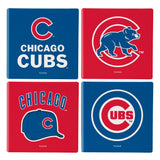 Chicago Cubs Coaster Set 4 Piece with Wood Caddy-1