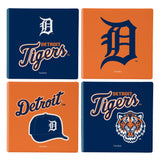 Detroit Tigers Coaster Set 4 Piece with Wood Caddy-1