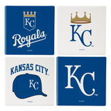 Kansas City Royals Coaster Set 4 Piece with Wood Caddy-1