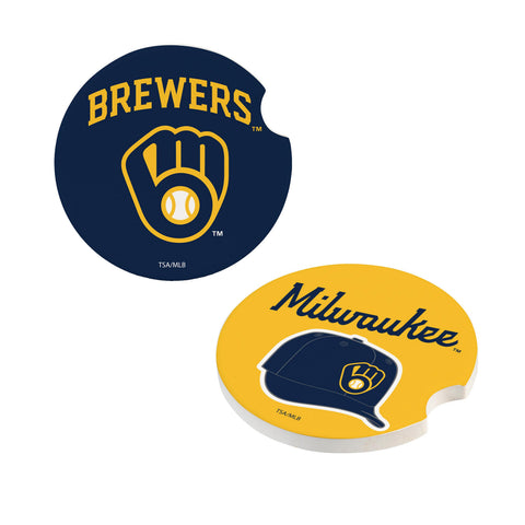 Milwaukee Brewers Car Coaster Set 2 Pack-0