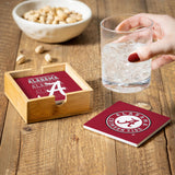 Alabama Crimson Tide Coaster Set 4 Piece with Wood Caddy-3