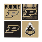 Purdue Boilermakers Coaster Set 4 Piece with Wood Caddy-0