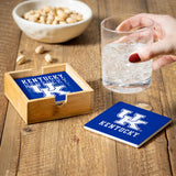 Kentucky Wildcats Coaster Set 4 Piece with Wood Caddy-3
