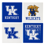 Kentucky Wildcats Coaster Set 4 Piece with Wood Caddy-1