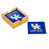 Kentucky Wildcats Coaster Set 4 Piece with Wood Caddy-2