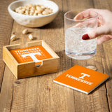 Tennessee Volunteers Coaster Set 4 Piece with Wood Caddy-3