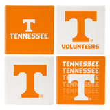 Tennessee Volunteers Coaster Set 4 Piece with Wood Caddy-0