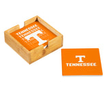 Tennessee Volunteers Coaster Set 4 Piece with Wood Caddy-2