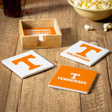 Tennessee Volunteers Coaster Set 4 Piece with Wood Caddy-1