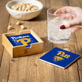 Pittsburgh Panthers Coaster Set 4 Piece with Wood Caddy-3