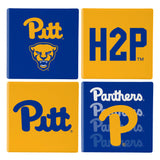 Pittsburgh Panthers Coaster Set 4 Piece with Wood Caddy-0