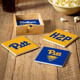 Pittsburgh Panthers Coaster Set 4 Piece with Wood Caddy-1