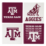Texas A&M Aggies Coaster Set 4 Piece with Wood Caddy-0